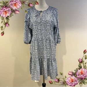 Wallpapher Long sleeve floral mini dress size small